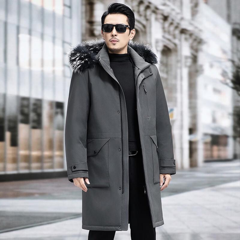 Men's Thickened Mid-Length Down Jacket for Middle-Aged and Elderly