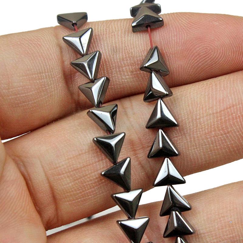 3D Hematite Triangle Stone Beads for DIY Jewelry