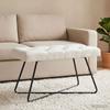 Button Tufted Bench White 80 x 40 x 46 cm Fabric