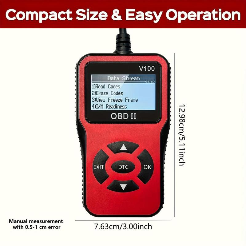1 шт. V100 Профессиональный OBD2 сканер, Читатель кодов неисправностей двигателя, Диагностический инструмент сканирования для автомобилей с протоколом OBD II с 1996 года