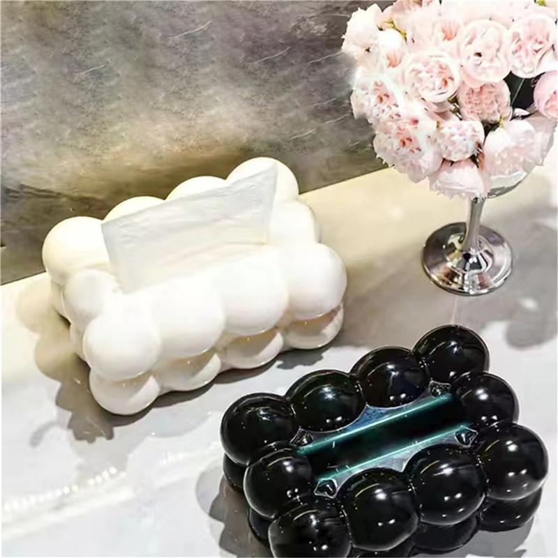 Unique Tissue Box Holder Paper Dispenser For Bathroom Or Dining Table Stylish Tissue Organizer Decorative Napkin Bubble Design