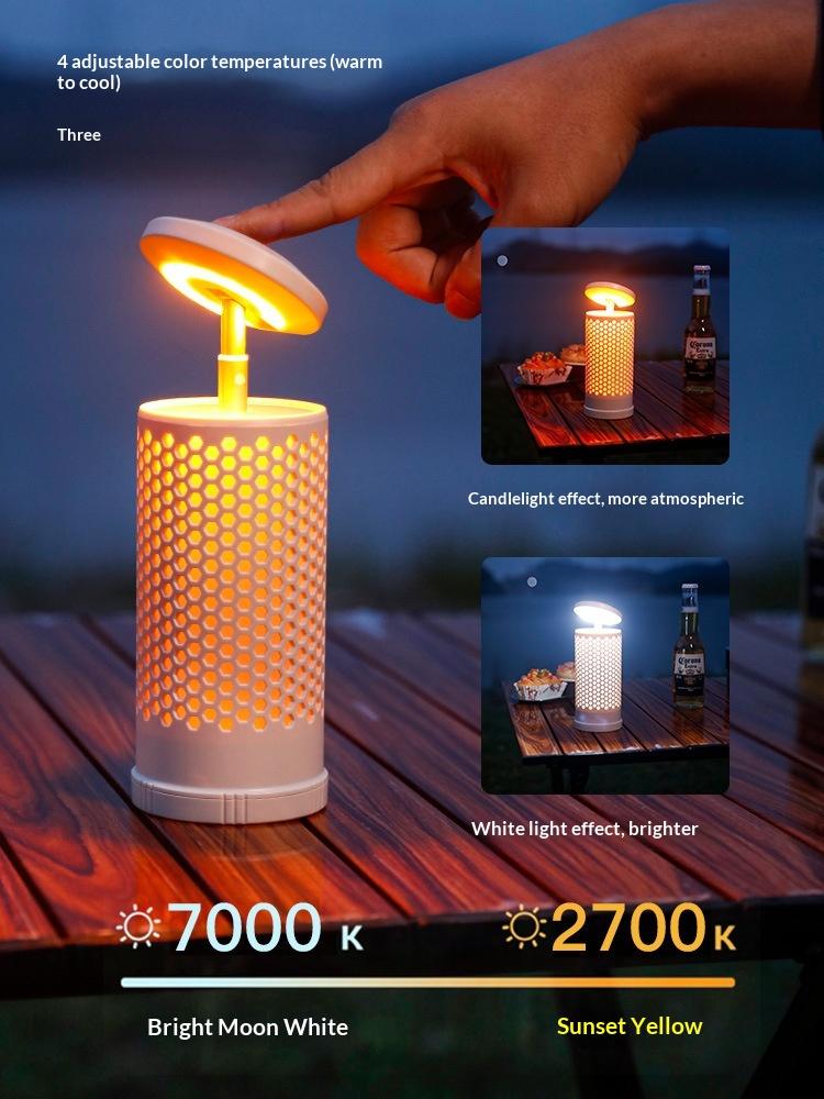 Outdoor Multifunctional Telescopic Camping Light Button Control Rechargeable LED Atmosphere Light for Camp Canopy Tent Adventure