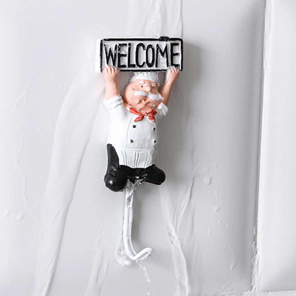 4 шт. мультяшный шеф-повар нержавеющая сталь липкий крючок для одежды пальто шляпа вешалка для кухни ванная комната нержавеющие крючки для полотенец