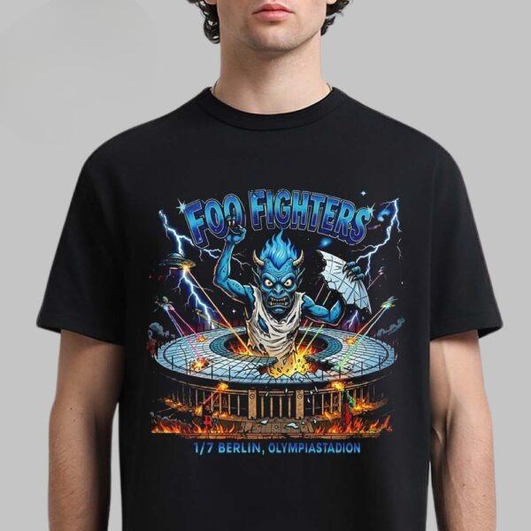 2026 Foo Fighters Tee Milano Concert Poster Shirt Psychedelic Rock Graphic Tshirt Grunge Band Vintage Tee Rock Concert Fan Merch