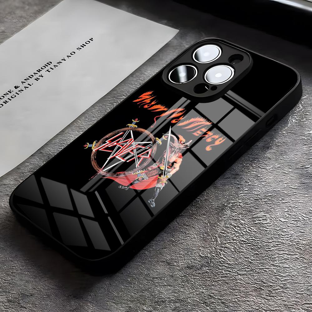 Чехол для телефона Slayer Heavy Metal Rock Band Для IPhone 17 Pro Max 16 15 14 Pro Max 13 11 X Xs Xr 8 7Plus стеклянная крышка