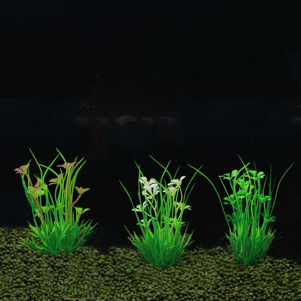 Пластиковые водные зеленые растения 13 см, водные водоросли, орнамент, искусственные растения для аквариума, ландшафт