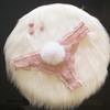 Transparent Low Waist Breathable Plush Ball Thong G-string Lace Panties