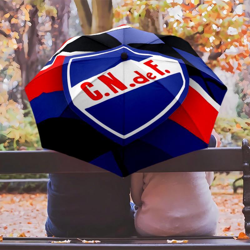 Club Nacional de Football Umbrella with Automatic Open/Close & Self-8-Rib Heavy-Duty Umbrella, Compact Travel Umbrella Suitable for Outdoor