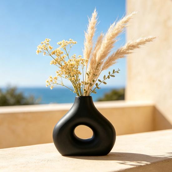 Lightweight Flower Vase Modern Abstract Ceramic Vase, Decorative for Dried and Artificial Flowers, Minimalist Holder Living Room Table Centerpiece