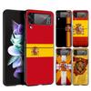 Роскошный Чехол Для Телефона Для Samsung Galaxy Z Flip 3 4 5 6 Жесткий Черный Складной ПК Для Samsung Z Flip3 Flip4 Flip5 Чехол Флаг Быка Испании