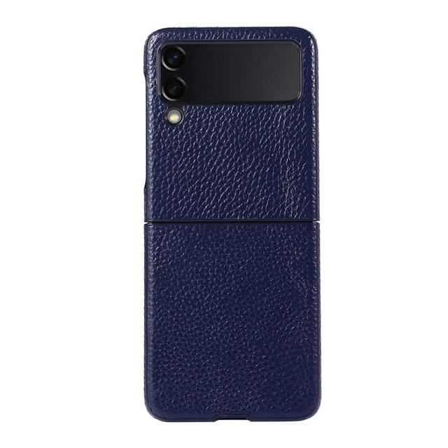 Роскошные чехлы для телефонов из натуральной кожи для Samsung Galaxy Z Flip 4 3 5g, модный чехол с текстурой личи для Samsung Z Flip4 Flip3