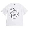 Simple Sketch Puppy Korean Hangul Letter Print T Shirt Unisex Loose Cotton Short Sleeve Kawaii Aesthetic Harajuku Casual Tee
