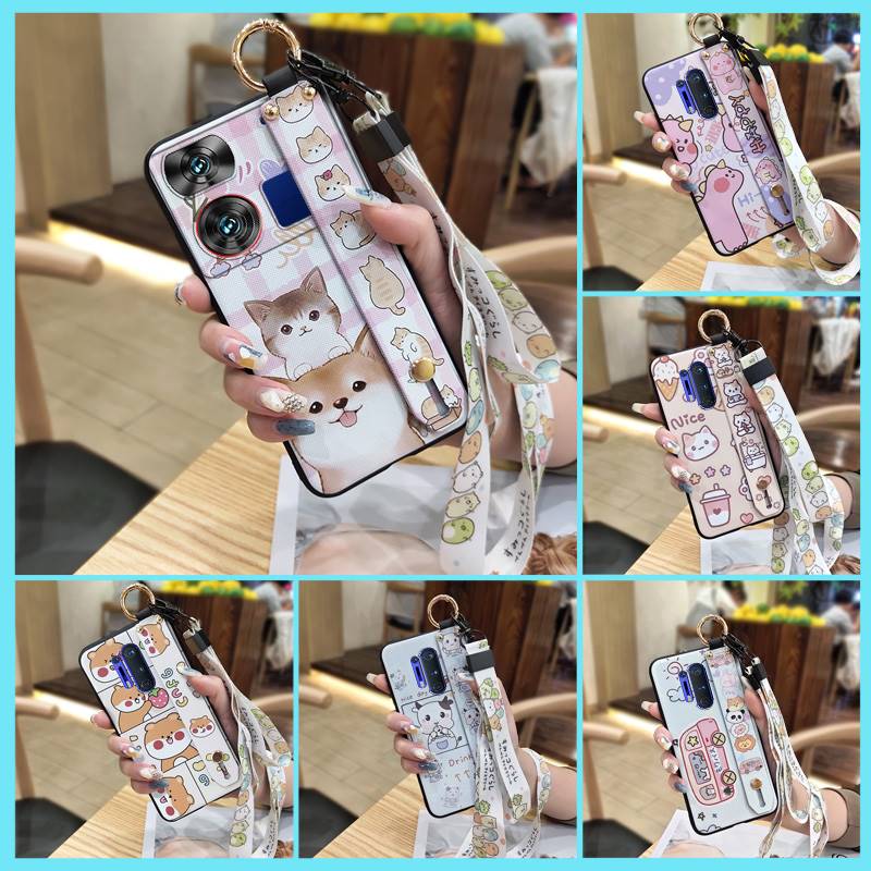 Soft Case Ring Phone Case For ZTE Nubia Z60 Ultra Back Cover Fashion Design Lanyard Waterproof Anti-knock Wrist Strap