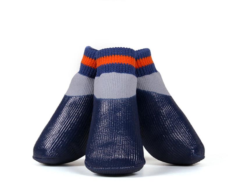 Обувь для маленьких собак, носки, однотонный дизайн, 4 шт./компл., непромокаемая обувь для собак, повседневная осенне-зимняя сетчатая обувь для собак маленьких и средних размеров