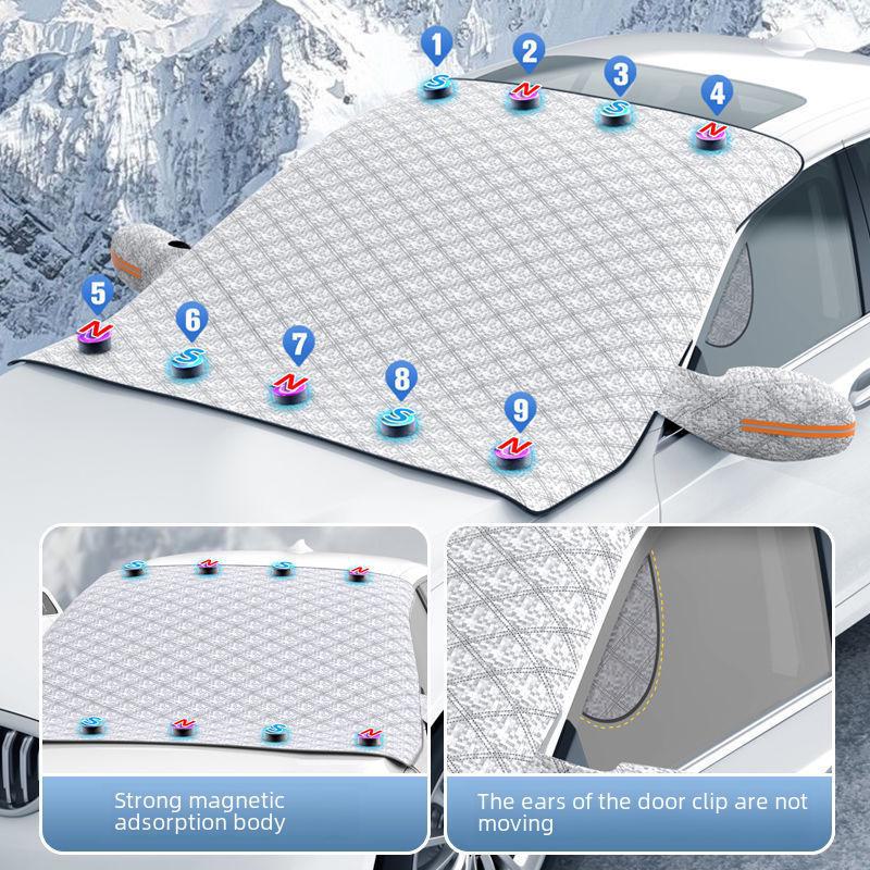 Car Sunshade & Snow Block: Anti-Frost & Heat Insulation Cover for Windshield - Thick Antifreeze Snow Block