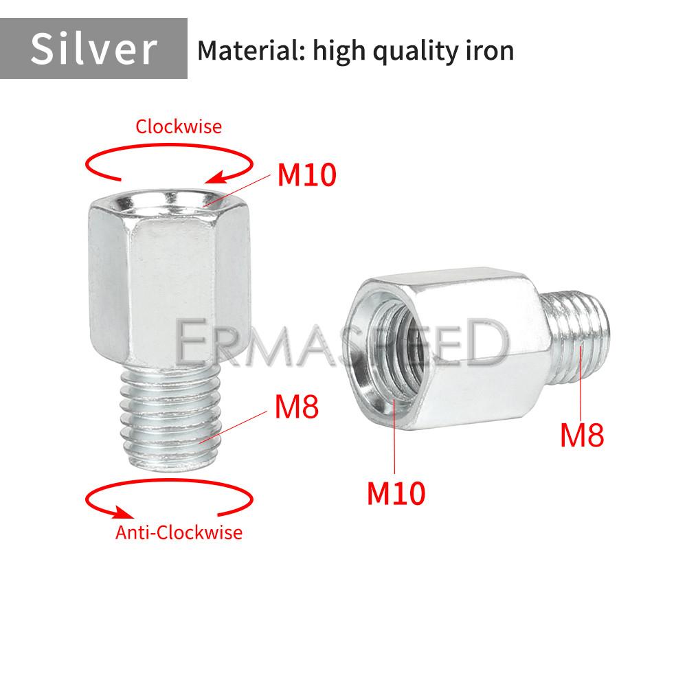 Универсальный адаптер двигателя Pasangan Cermin 10 мм 8 мм Laki-laki Perempuan Searah Jarum Jam Benang Spion Cermin Konversi