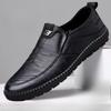 Mens Leather Loafers Non Slip Walking Flats Breathable Outdoor Slip On Casual Shoes for Male Work Office Driving Sneakers