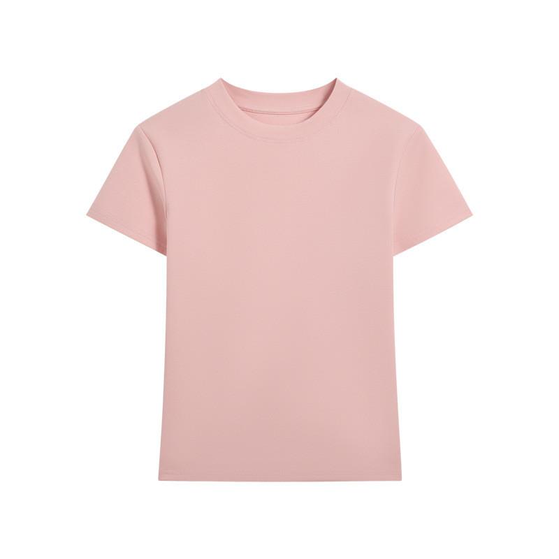 Korean Style Short Sleeve T Shirt For Women With Cotton Lycra Fabric Casual Fit Easy Care