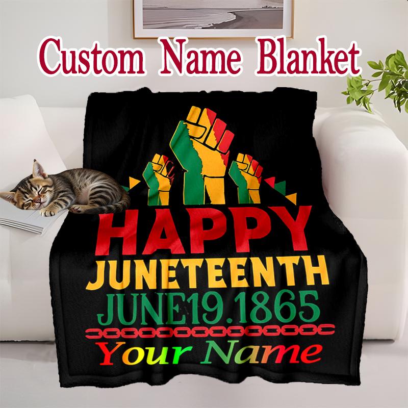 1pc Happy Juneteenth (10) Blanket, Cozy Printed Throw Blanket, A Heartfelt Gift for Your Family and Friends