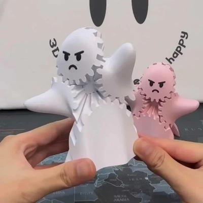 3D-печатная шестерня Призрак Скрученный Скрученный Креативные Подвижные Украшения Настольный Декор Игрушки для Снятия Стресса Для Хэллоуина Подарки