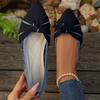 New Spring and Autumn Pointed Flat-soled Single Shoes Large Size Fashion Fly-woven One-pedal Casual Women's Shoes