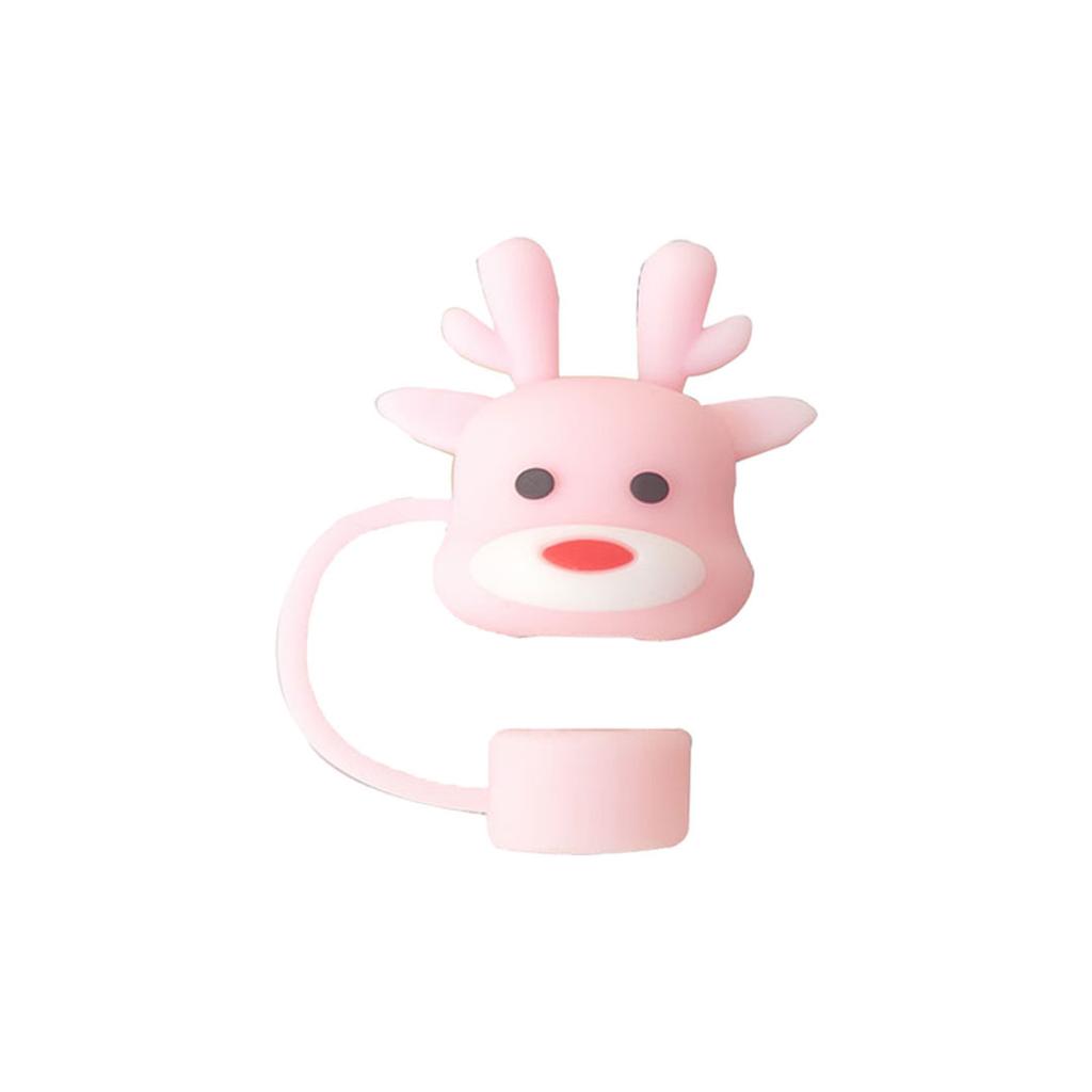 10mm Christmas Silicone Straw Sleeve Party Decor Cup Accessories Spill Proof Stopper Drinking Straw Cap Leak Stopper Xmas Gift