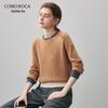 Komom Boka Women's 2025 Fall/Winter Cashmere Colorblock Round Neck Sweater