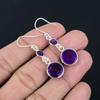 Серьги с натуральным аметистом, серебро 925 пробы, ювелирные изделия с фиолетовыми драгоценными камнями, висячие серьги ручной работы, ювелирный подарок на День святого Валентина