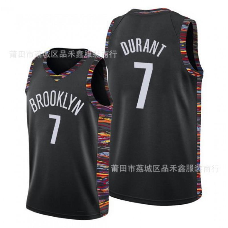Mens Basketball Jersey Shorts Set Irving 11 Durant 7 Cotton Sportswear Urban Style Embroidered Team Uniform