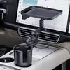 Car Cup Holder With Tray Expandable Food Tray Table Drink Holder 360 Rotation Car Gadgets Multifunctional For Drive Road Trip