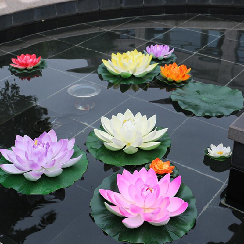 Искусственные цветы лотоса, плавающие искусственные растения, вода лотоса, сделай сам, садовый резервуар, пруд, растения, домашний декор для свадебной вечеринки, кувшинка, аксессуары для свадьбы