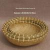 Bamboo Woven Steamed Bun and Vegetable Storage & Draining Basket