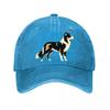 Modern Patchwork Dog Silhouette Embl Washed Baseball Cap Outdoor For Womens Unisex FeUnisex Dad Hat