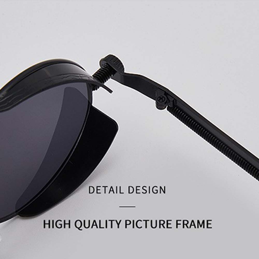 Retro Round Polarized Sunglasses Steampunk Glasses Fit For Women and Men