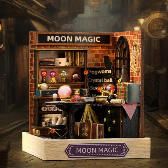 1 Set DIY Miniature Dollhouse Kit with LED 3D Handmade House Model Desktop Mini House Building Decoration Kids Adults Tiny Doll House Assembly Toy