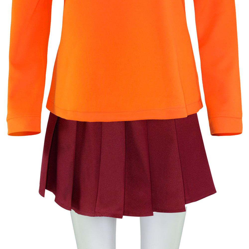 Velma Dinkley Halloween Cosplay Outfit, Scooby-Doo Cartoon Stage Performance Costume