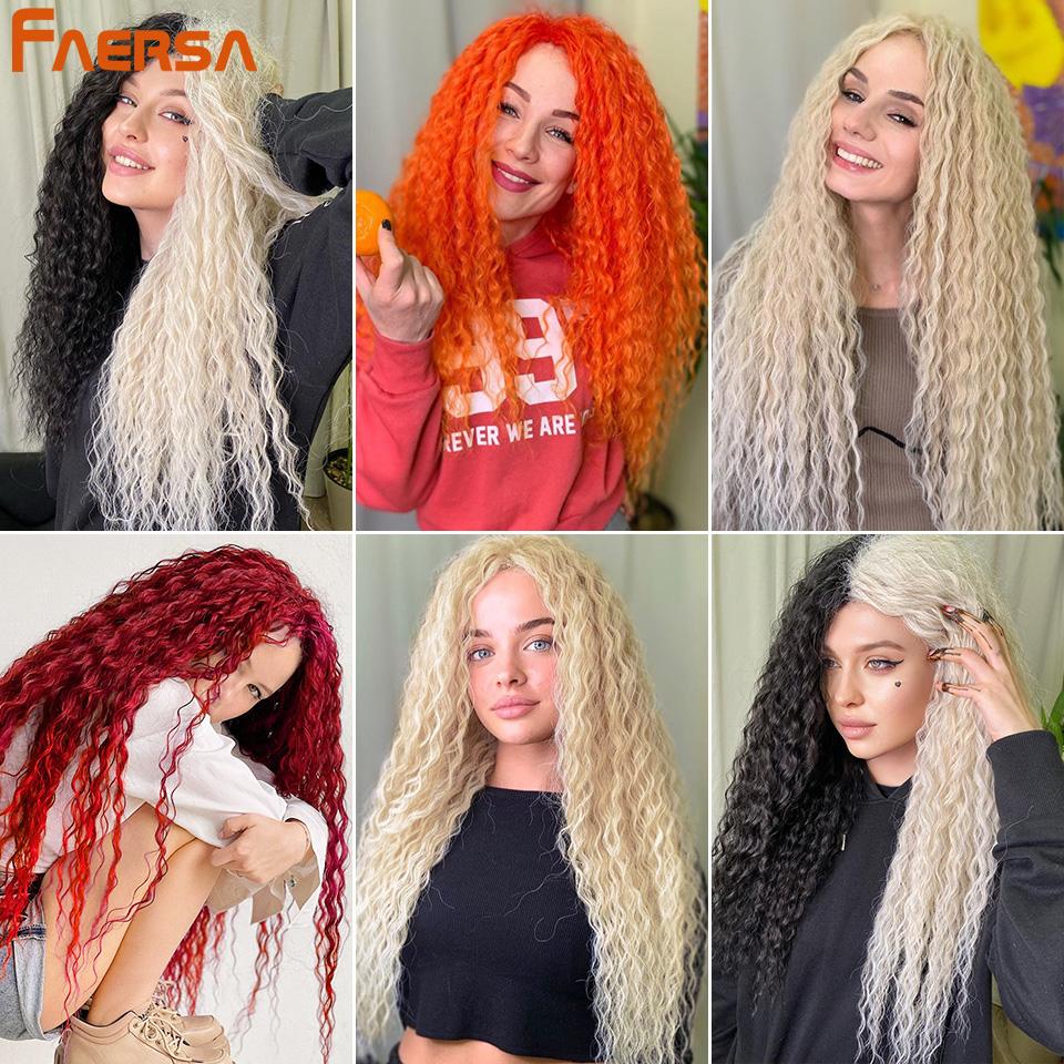 22-дюймовые волосы Ariel Curl Глубокая волна Твист Вязание крючком Синтетические афро кудри Вязаные крючком косы Ombre Blonde Плетение наращивания волос для женщин