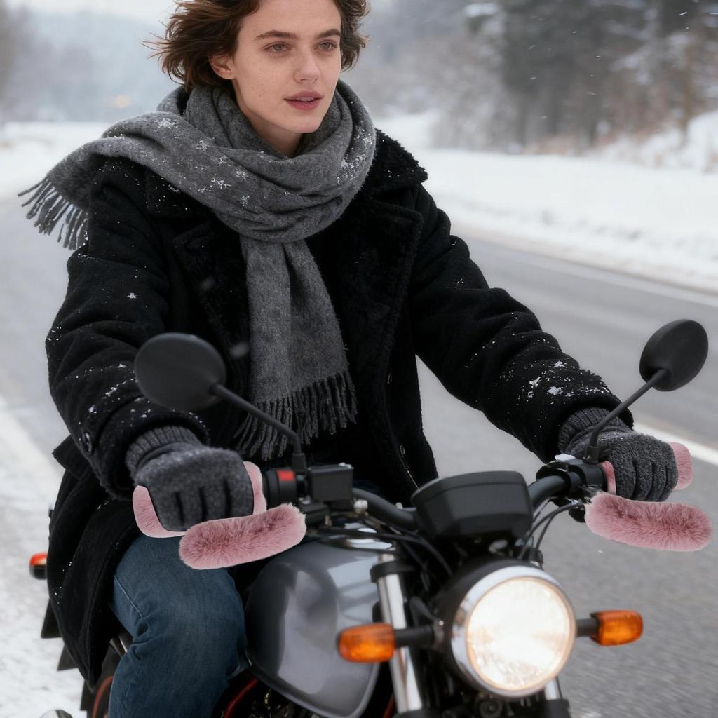 Плюшевая накладка на руль мотоцикла, ветрозащитная накладка на ручку руля для езды на мотоцикле, снегоходе, квадроцикле, зима, лето