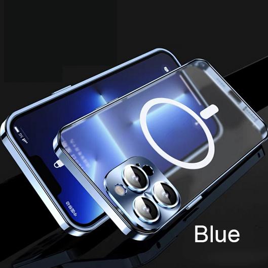 Роскошный алюминиевый металлический чехол-бампер с магнитной беспроводной зарядкой для iPhone 11 12 13 Pro Max, матовый прозрачный защитный чехол для объектива