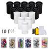 10pcs Plastic Empty Black/White Bottle 35mm Film Cans Canisters Containers