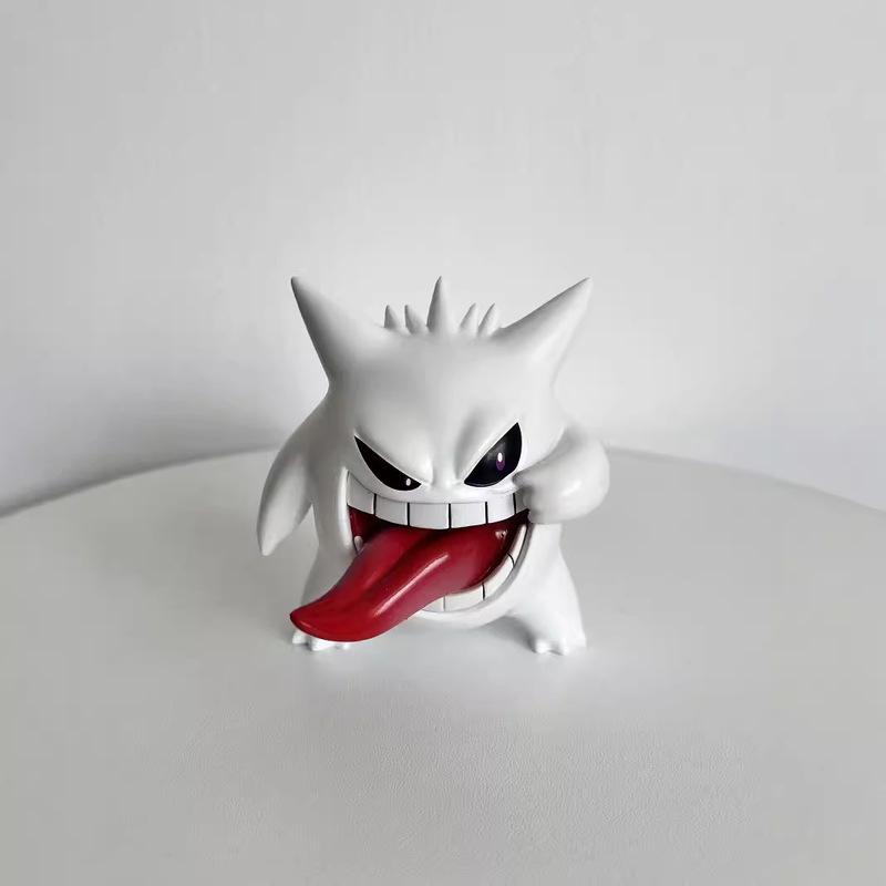 In Stock Transparent Gengar Figure Model PokMon Cute Tongue-Out Version Anime Desktop Ornament GK Collectible Toy Trend Present