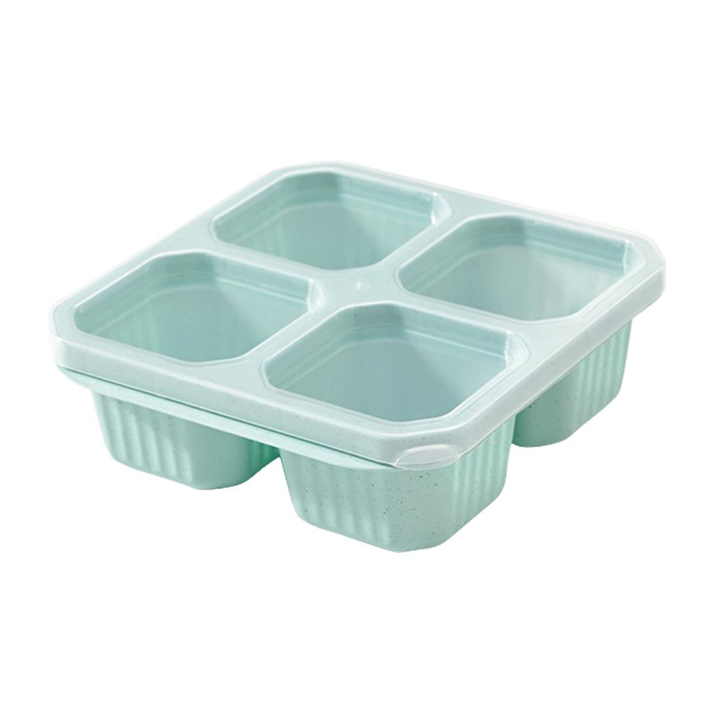 Bento Snack Box, 4 Compartment Food Storage Container Straw Meal Prep Lunch Box Plastic Food Storage Containers, Microwave And Dishwasher Safe