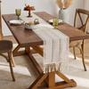 American Style Festival Dining Table Cover Solid Color Tablecloth Boho Table Runner  Christmas