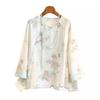 Women's Retro Chinese-Style Jacquard Shirt - Summer Round Neck, Button-Down, Elegant and Sweet Design