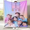 Модное фланелевое одеяло B-BTS Kpop, ультрамягкий теплый плюшевый плед для дома, спальни, кровати, дивана, офиса, кемпинга, пикника, подарок