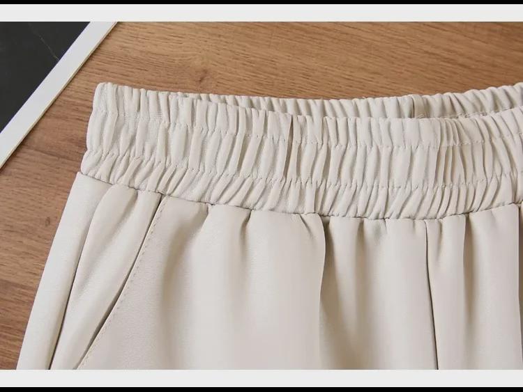 Женские черные широкие брюки А-силуэта из искусственной кожи: Повседневная верхняя одежда с высокой талией, облегающего кроя, на осень/зиму