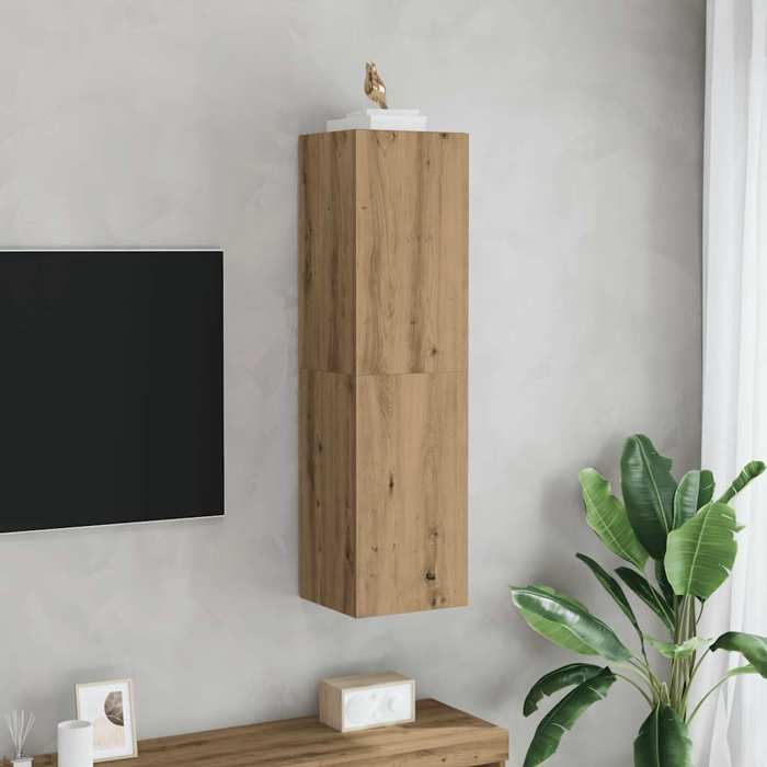 VidaXL Meuble TV chêne artisanal 30,5x30x110 cm bois d'ingénierie, support tv, armoire média, armoire hifi, unité tv, unité 856400