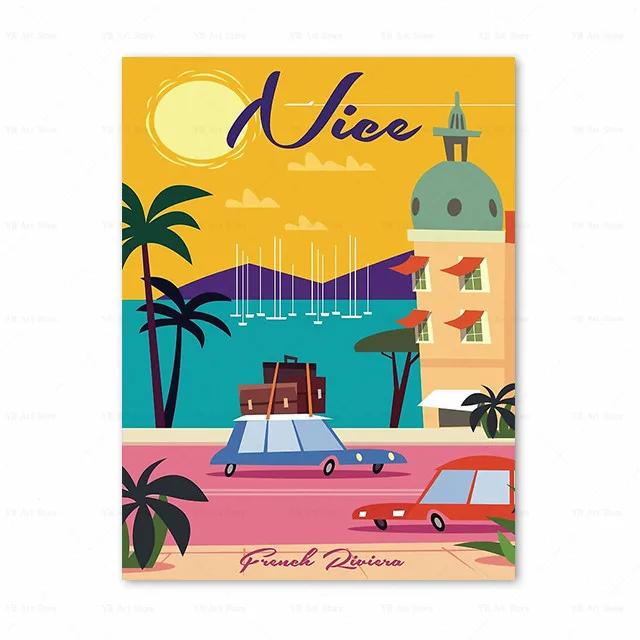 Франция Париж Прованс Амальфи Знаменитый Городской Пейзаж Принт Искусство Холст Постер Для Украшения Гостиной Домашняя Настенная Картина