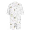 Women's Silk Pajamas Button Home Clothes Star Print Short Sleeve Satin Pajama Set 2 Piece Set