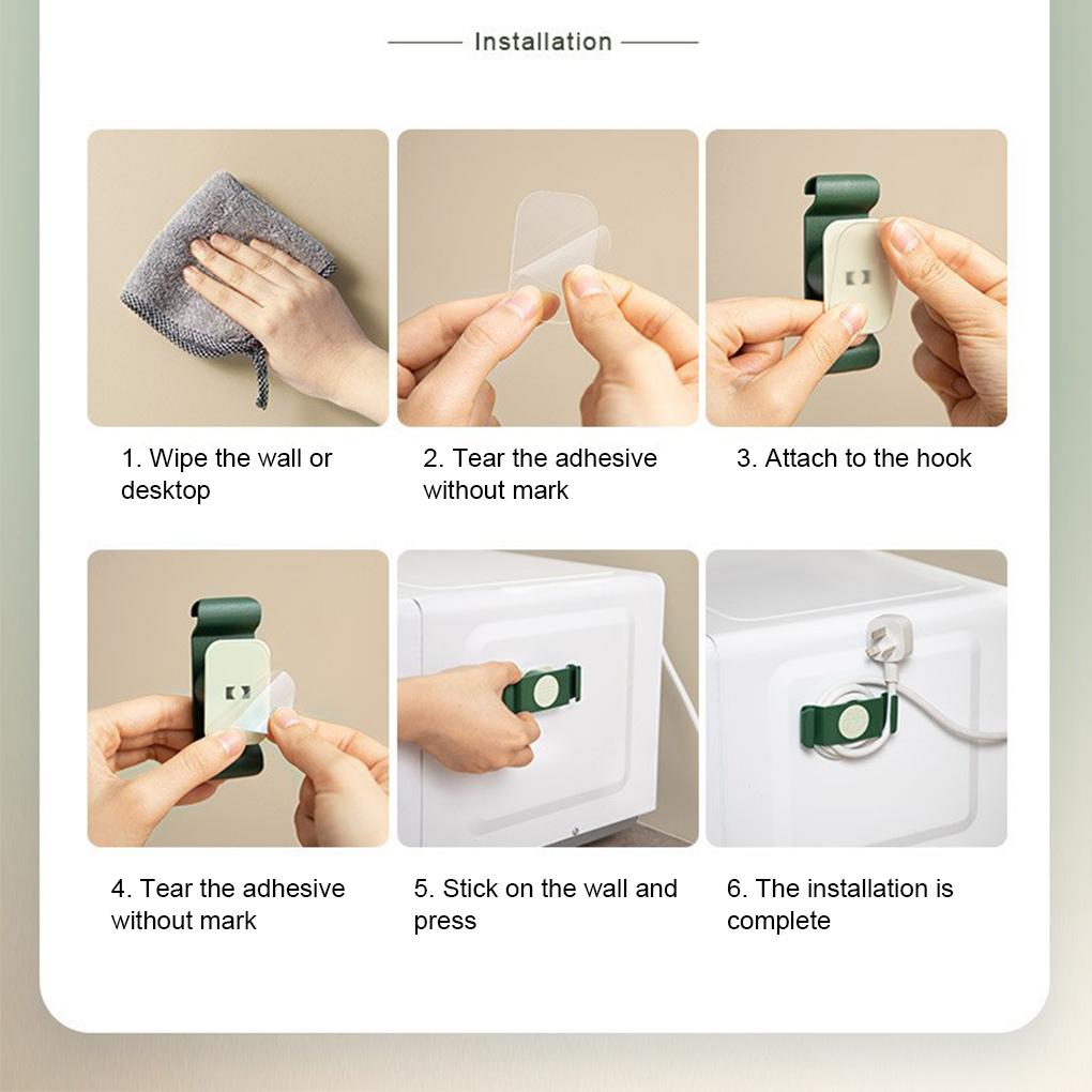 Pack of 4 Wall Mounted Appliances Cord Organizer Self-adhesive Air Fryer Charging Cable Wrapper Winder Accessory Bedroom